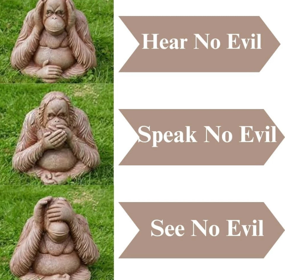 3 Wise Monkeys Garden Ornaments
