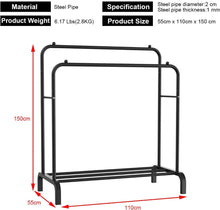 Load image into Gallery viewer, Metal Double Clothes Rail with Shelf