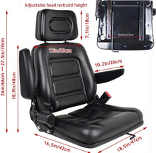 Load image into Gallery viewer, Universal Tractor / Forklift Seat with Safety Belt &amp; Armrest
