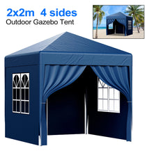 Load image into Gallery viewer, 2x2m Metre Pop Up Marquee Gazebo with 4 Side Panels Waterproof