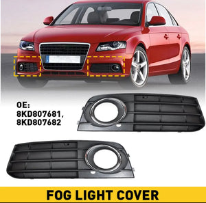 Pair 2 x Front Bumper Fog Light Lamp Cover Grill For Audi A4 B8 A4L 2009-2012 Grille