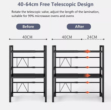 Load image into Gallery viewer, 3 Tier Adjustable Microwave  Rack Stand Storage Kitchen Shelf