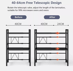 3 Tier Adjustable Microwave  Rack Stand Storage Kitchen Shelf