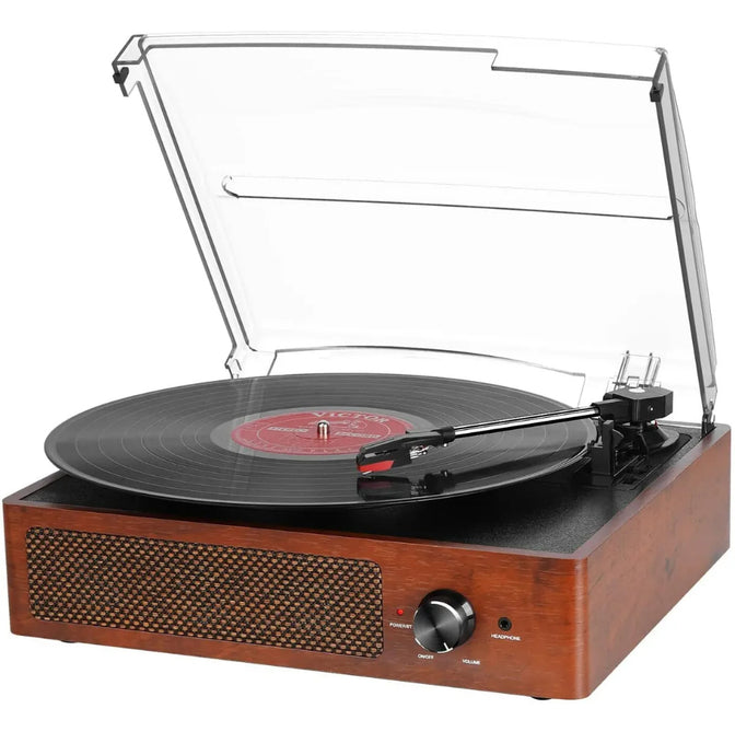 Vinyl Record Player Retro Style Turntable with Built-in Speakers