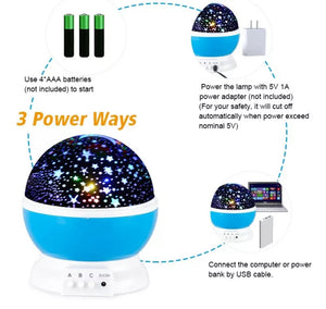 Rotating LED Galaxy Starry Night Light Projector