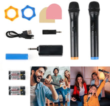 Load image into Gallery viewer, 2x Wireless Microphones UHF Rechargeable Mic Karaoke