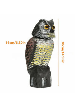 Realistic Bird Pigeon Scarecrow • Owl Decoy With Rotating Head