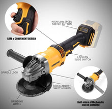 Load image into Gallery viewer, 21V 125mm Brushless Cordless Angle Grinder Cutter 2 Batteries &amp; 5 Discs