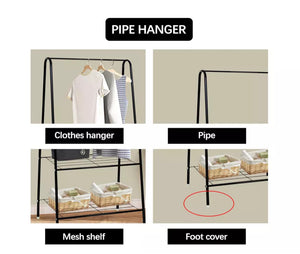 Metal Clothes Garment Rail & Storage Shelves