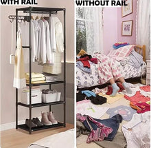 Load image into Gallery viewer, Slimline Clothes Rail Rack Stand Storage Shelves