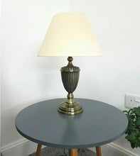 Load image into Gallery viewer, Brass Traditional Bedside Table Lamp &amp; Shade Retro Antique Style Light