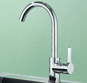 Kitchen Sink Mixer Tap Swivel Single Lever Mono Chrome Faucet