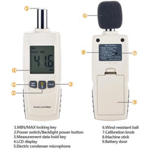 Load image into Gallery viewer, Digital Noise Meter Range 30-130 dB Sound Level Tester