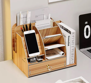 Wooden Desktop Organiser Desk Tidy