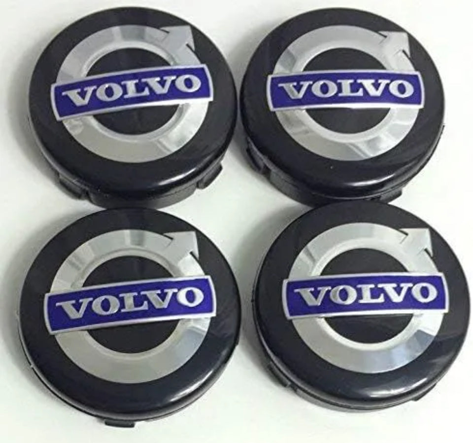 4x Centre Caps for Volvo Alloy Wheels, 64mm Fit Most Models C70 S60 V60 V70