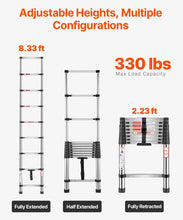 Load image into Gallery viewer, 2.5m/8.5FT Telescopic Ladder Extendable  Ladders