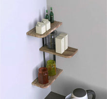 Load image into Gallery viewer, 3 Tier Corner Shelf Modern Floating Wall Shelves