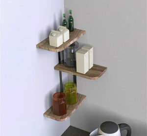 3 Tier Corner Shelf Modern Floating Wall Shelves