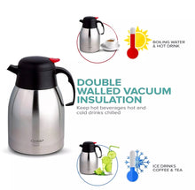 Load image into Gallery viewer, 2 Litre Stainless Steel Air pot Insulated Vacuum Flask Jug