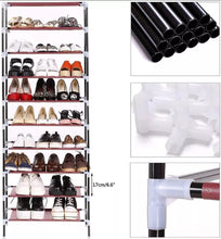 Load image into Gallery viewer, Dustproof Metal Frame Canvas Shoe Rack Cabinet