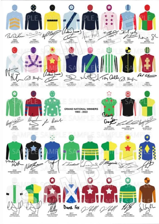 Grand National Winners 1983-2022 Poster Print All Jockeys