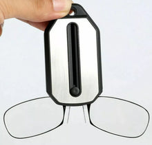 Load image into Gallery viewer, Nose Clip On Foldable Reading Glasses Key Ring/Wallet