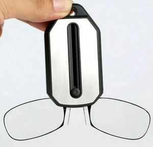 Nose Clip On Foldable Reading Glasses Key Ring/Wallet