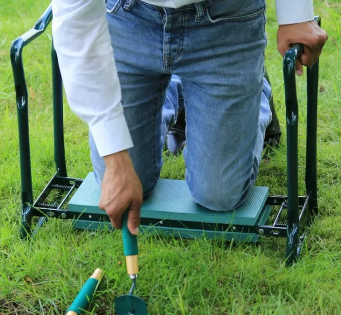 Garden Kneeler Portable, Steel with Foam Cushion Seat