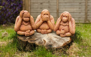 3 Wise Monkeys Garden Ornaments