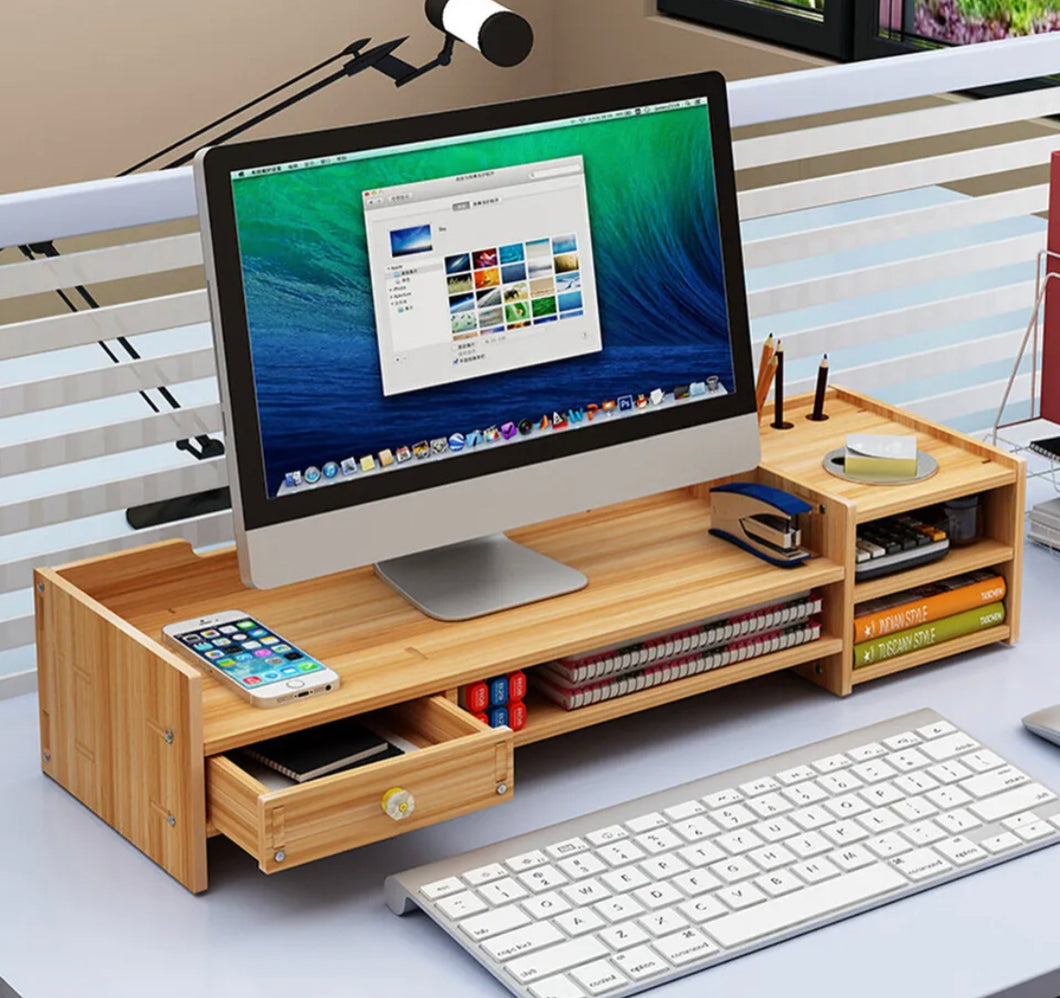 Laptop, Desktop, Monitor Riser Stand Tidy Desk Storage