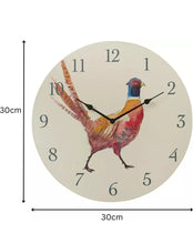 Load image into Gallery viewer, 12&quot; Pheasant Themed Garden Wall Clock Outdoor Weather Resistant