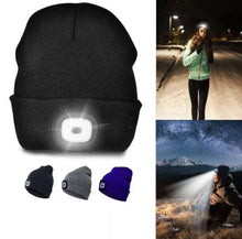 Load image into Gallery viewer, Beanie Hat with Rechargeable LED Light