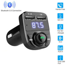 Load image into Gallery viewer, Car Handsfree Bluetooth Kit, FM Transmitter, MP3 Player, USB Charger