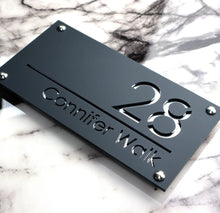 Load image into Gallery viewer, Modern Laser Cut  Personalised Address Plaque House Number Sign