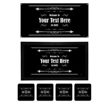 Load image into Gallery viewer, Personalised Home Bar Kit • Runner, Metal Sign, 4 Drinks Coasters Set