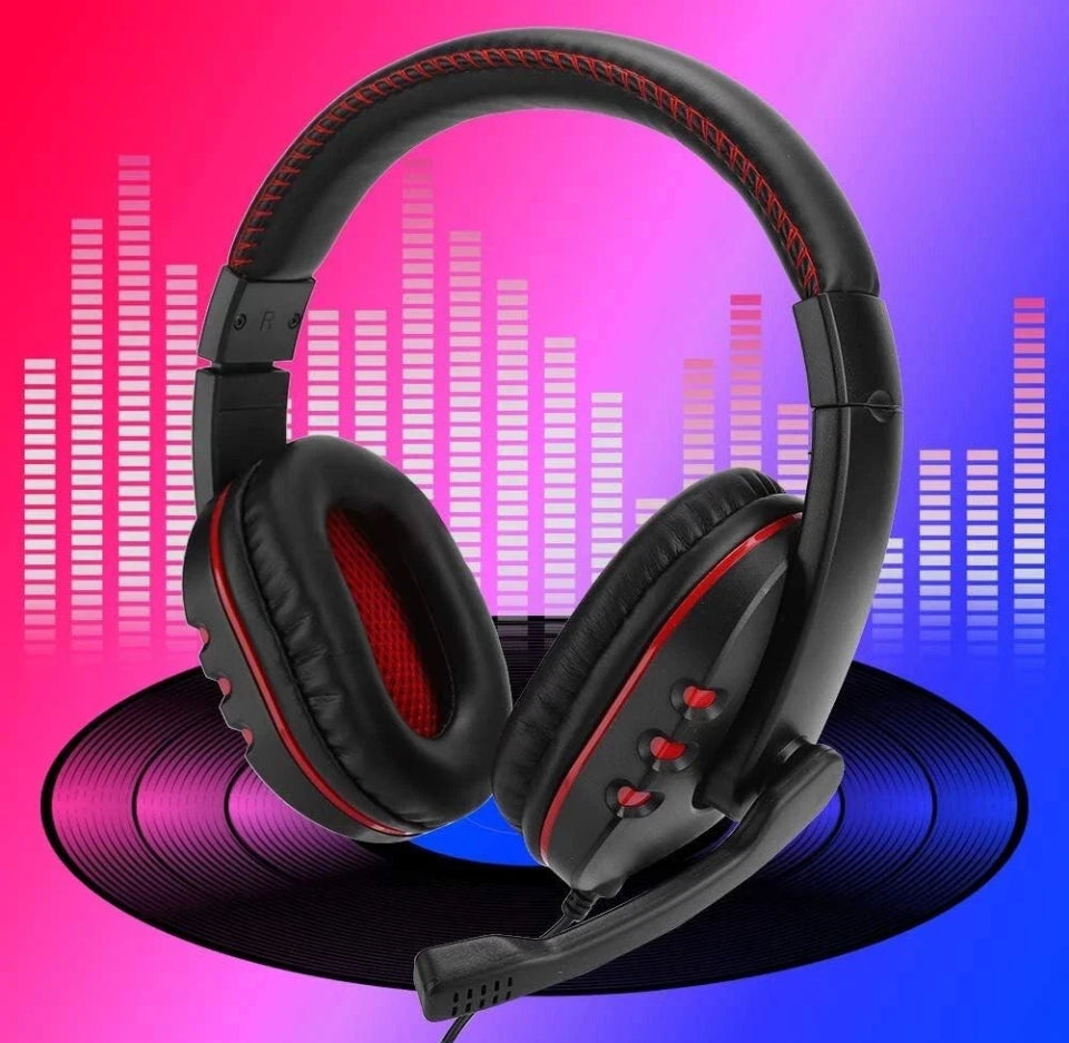 Gaming Headset Headphones Stereo With Mic For PC Laptop 3.5mm Jacks