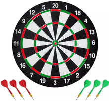 Load image into Gallery viewer, Dart Board Double Sided With 6 Darts Set for Kids or Adults