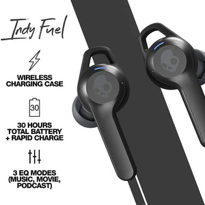 Refurbished Skullcandy Indy Fuel True Wireless Bluetooth Microphone Headphones - Black