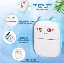 Load image into Gallery viewer, Mini Thermal Label Printer+6 Rolls Thermal Paper Bluetooth Photo Printer