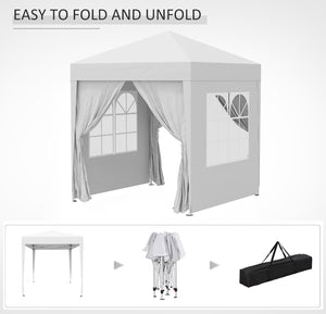 2x2 Metre Pop Up Marquee Gazebo with 4 Side Panels Waterproof