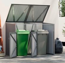 Load image into Gallery viewer, Metal Wheelie Bin Shelter Shed Storage for 1, 2, 3 or 4 Bins