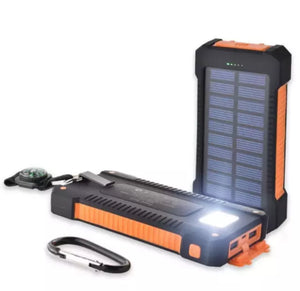 Portable Solar Power Bank Battery Charger 2USB LED Torch