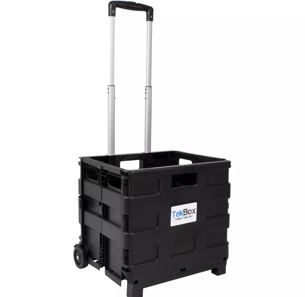 Folding Boot Shopping Trolley Fold Up Storage Box on Wheels