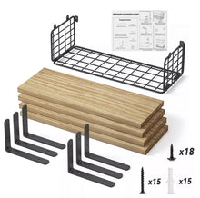 Load image into Gallery viewer, 4+1 Tier Wooden Floating Shelves