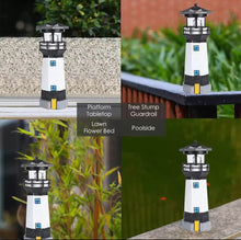 Load image into Gallery viewer, Solar Powered Lighthouse Rotating LED Garden Ornament