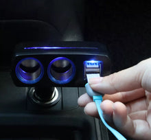 Load image into Gallery viewer, 2 Way Car Socket USB Multi Charger