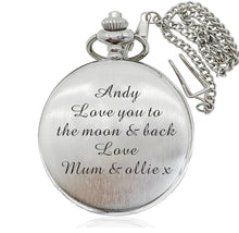 Load image into Gallery viewer, Personalised Pocket Watch &quot;To MY SON&quot; Quartz Watch with Chain