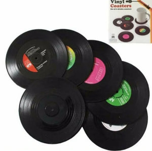 Vinyl Style Boxed Coasters Place Mats Bar Set Retro Vintage Record Discs