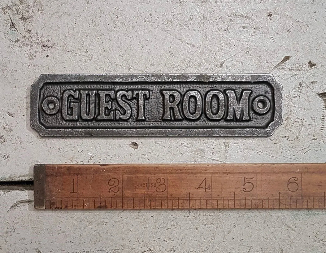 Guest Room Cast Iron Door Plaque Wall Sign Vintage Retro