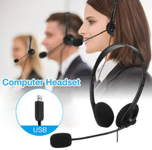 Load image into Gallery viewer, USB Headset Headphones Wired with Microphone MIC for Call PC Computer Laptop